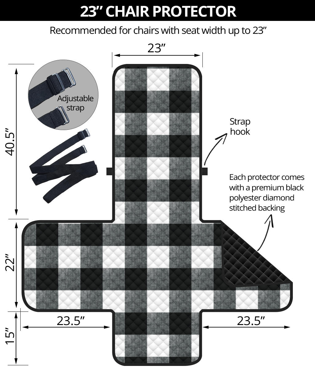 Black and White Buffalo Check Furniture Slipcovers Large Pattern