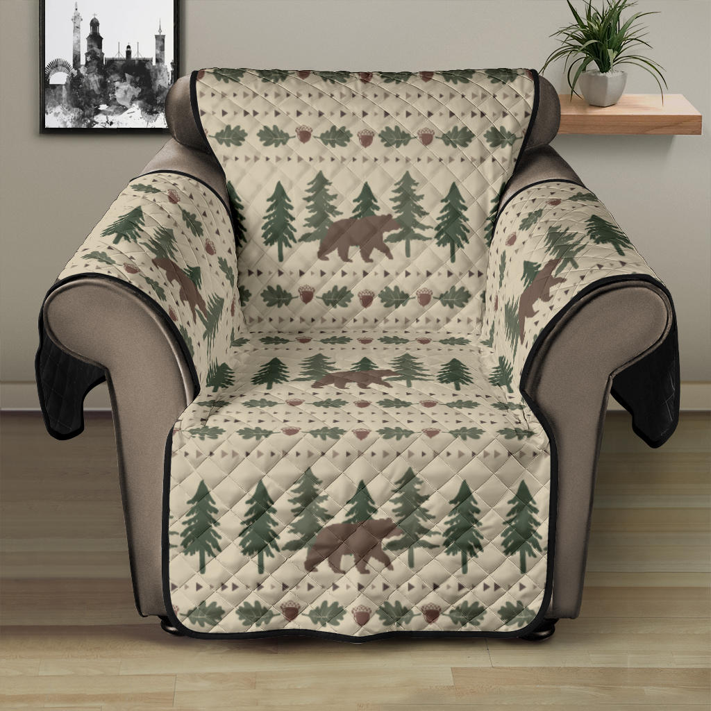 Rustic Tan With Bears, Acorns and Pine Trees Furniture Slipcover Protectors