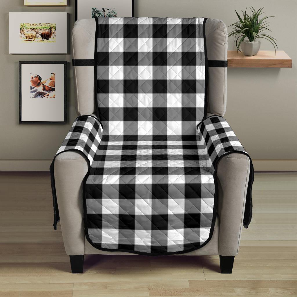 Black and White Buffalo Plaid Furniture Slipcovers - RusticDecorShop