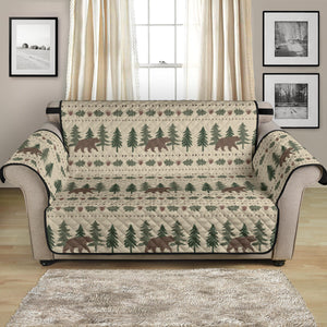 Rustic Tan With Bears, Acorns and Pine Trees Furniture Slipcover Protectors