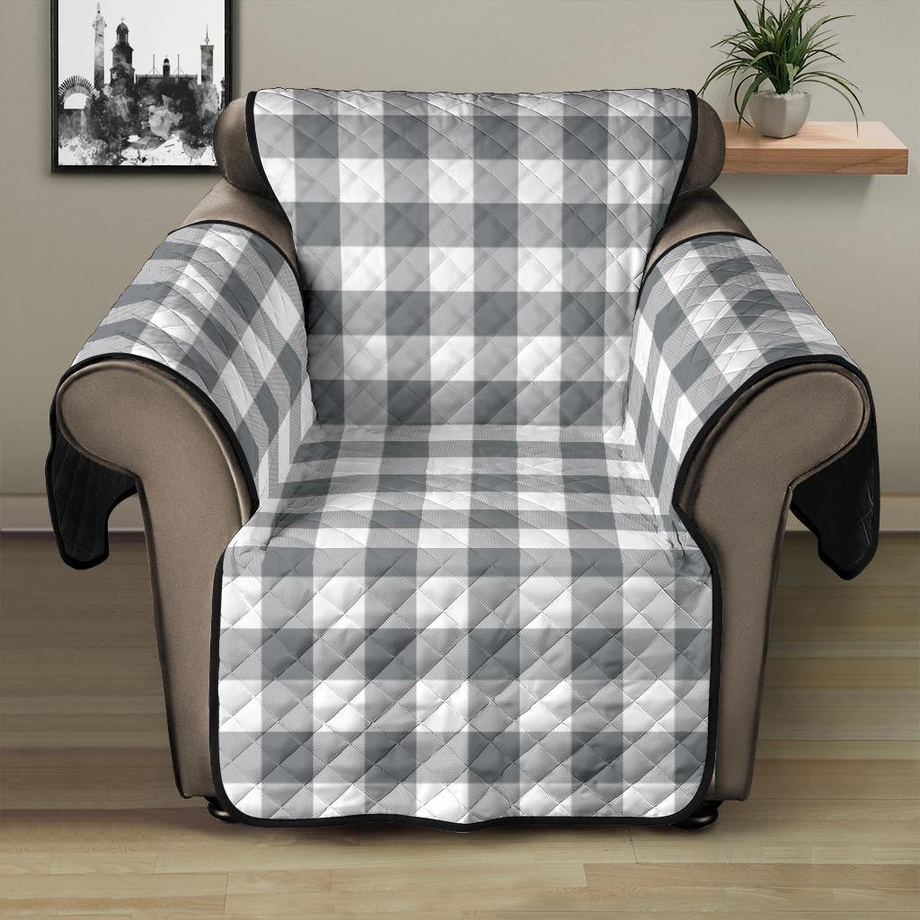 Gray and White Buffalo Plaid Furniture Slipcovers - RusticDecorShop