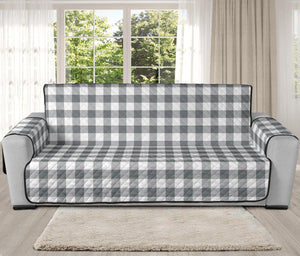 Gray and White Buffalo Plaid Furniture Slipcovers - RusticDecorShop