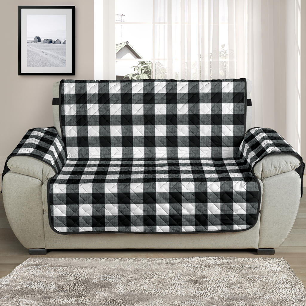 Black and White Buffalo Check Furniture Slipcover Protectors Small Pattern