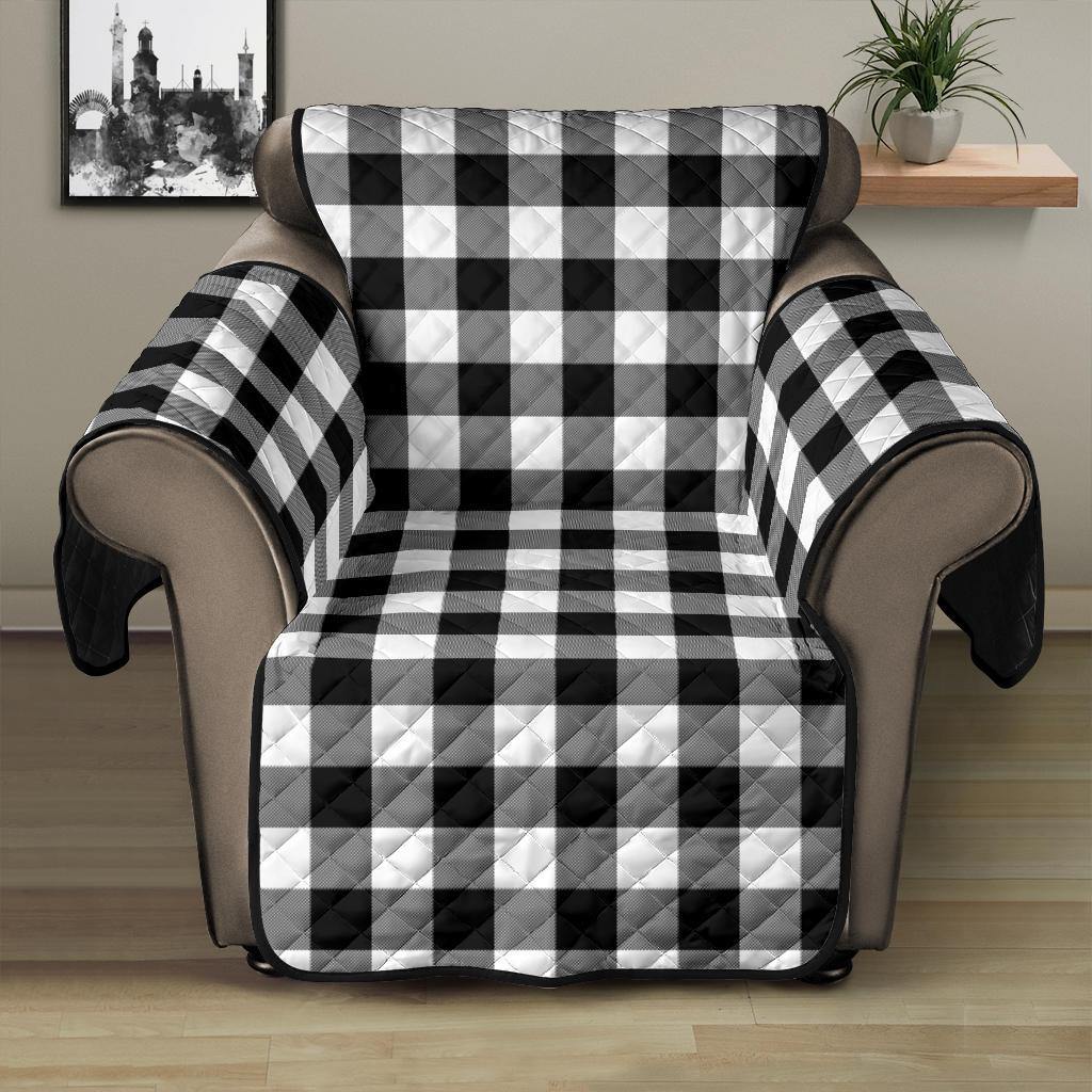 Black and White Buffalo Plaid Furniture Slipcovers - RusticDecorShop