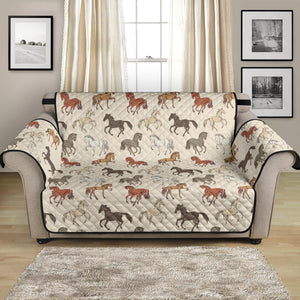 Horse Pattern on Light Cream Furniture Slipcovers