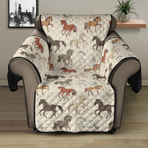 Horse Pattern on Light Cream Furniture Slipcovers