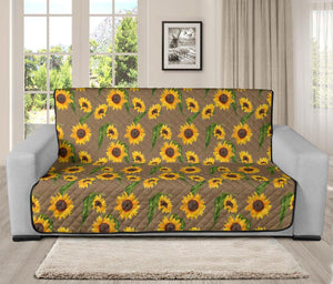 Brown With Sunflower Pattern Furniture Slipcovers - RusticDecorShop