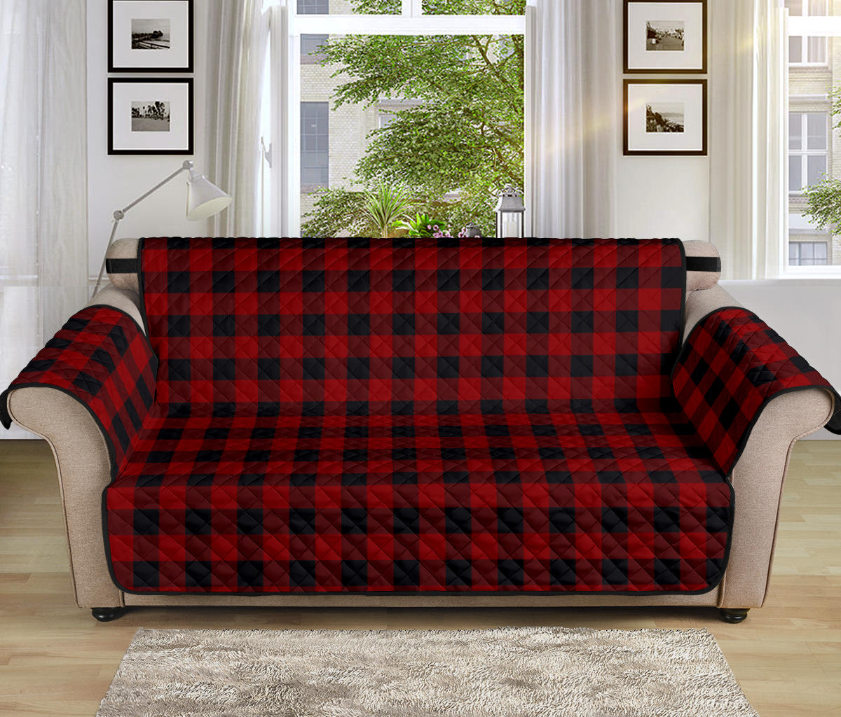 Red and Black Buffalo Plaid Furniture Slipcovers