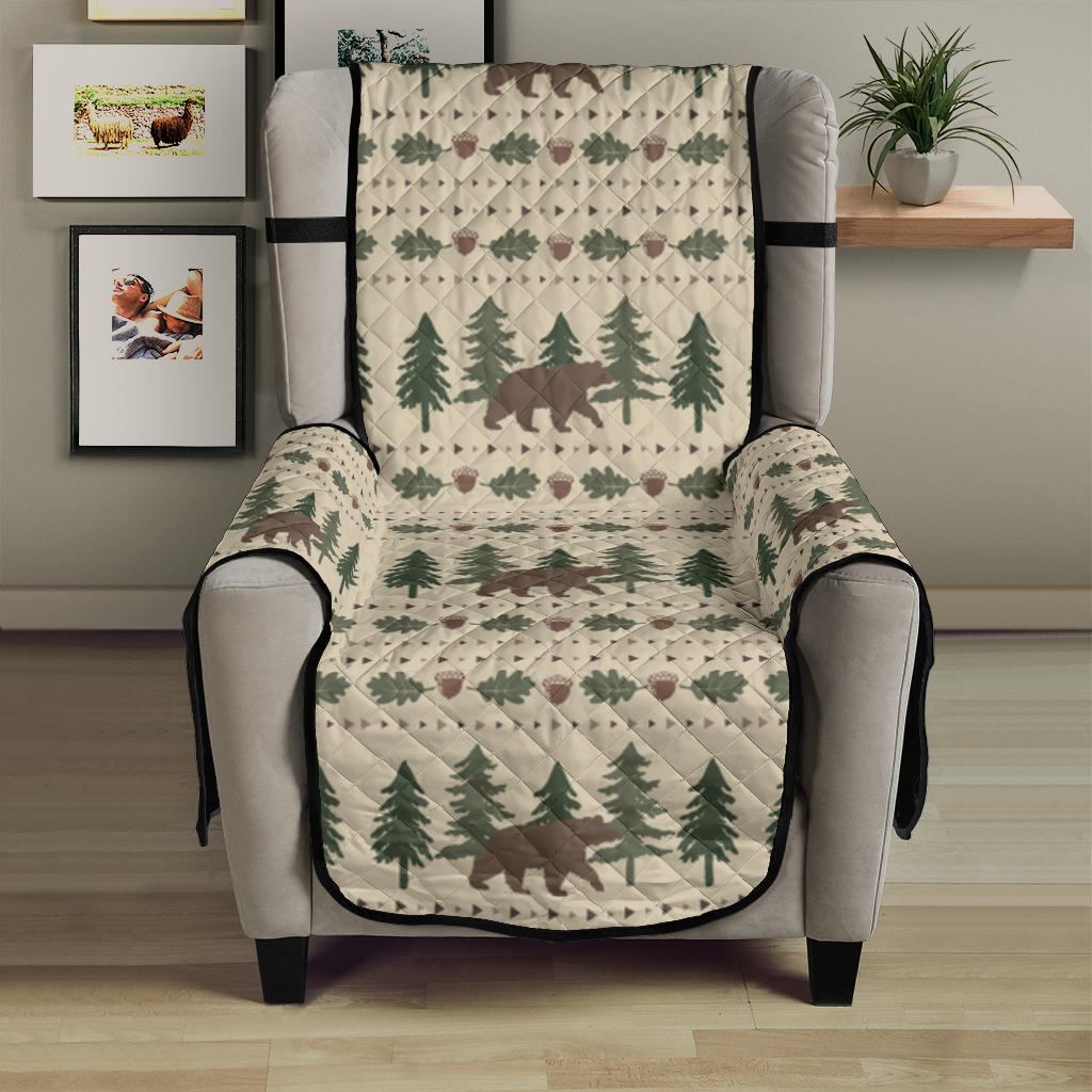 Rustic Tan With Bears, Acorns and Pine Trees Furniture Slipcover Protectors