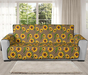 Brown With Sunflower Pattern Furniture Slipcovers - RusticDecorShop