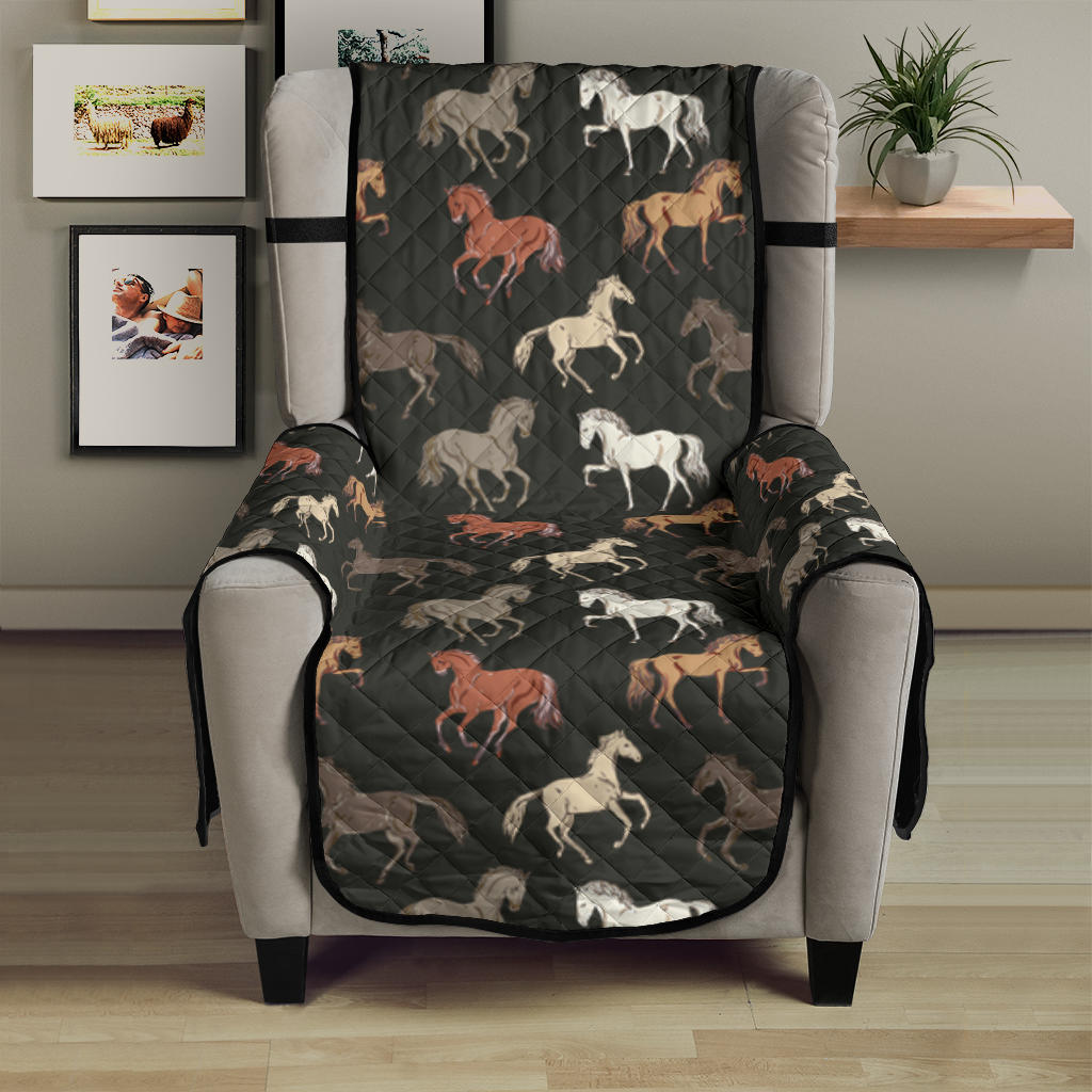 Horse Pattern on Dark Gray Furniture Slipcovers