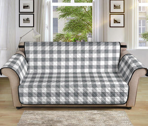 Gray and White Buffalo Plaid Furniture Slipcovers - RusticDecorShop