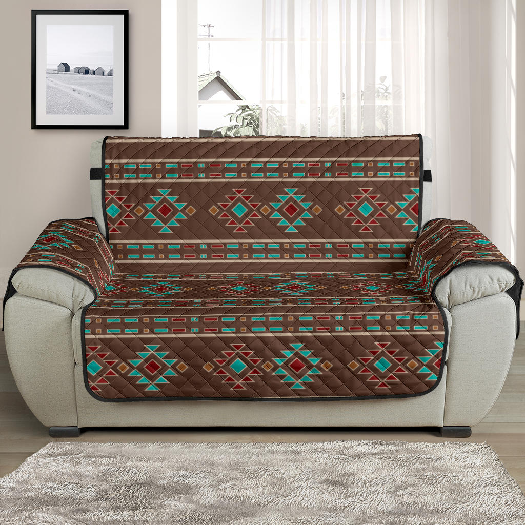 Southwestern Pattern Furniture Slipcovers In Dark Brown