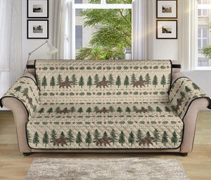 Rustic Tan With Bears, Acorns and Pine Trees Furniture Slipcover Protectors