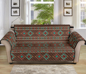 Southwestern Pattern Furniture Slipcovers In Dark Brown