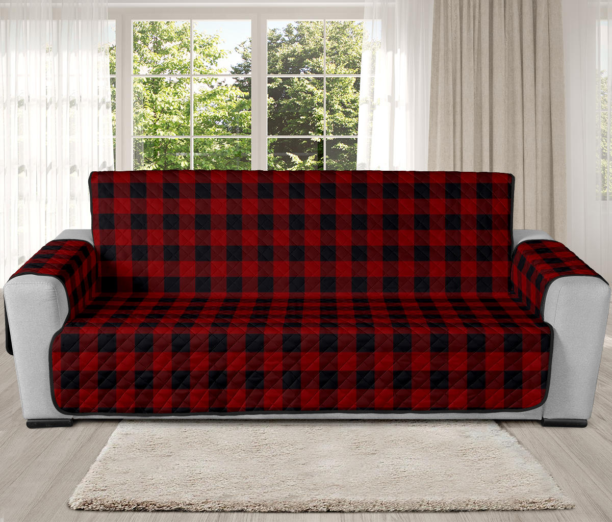 Red and Black Buffalo Plaid Furniture Slipcovers