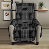 Gray and Black Plaid With Bears Woodland Theme Slipcovers - RusticDecorShop