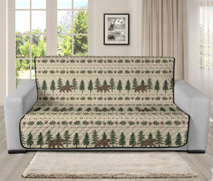 Rustic Tan With Bears, Acorns and Pine Trees Furniture Slipcover Protectors