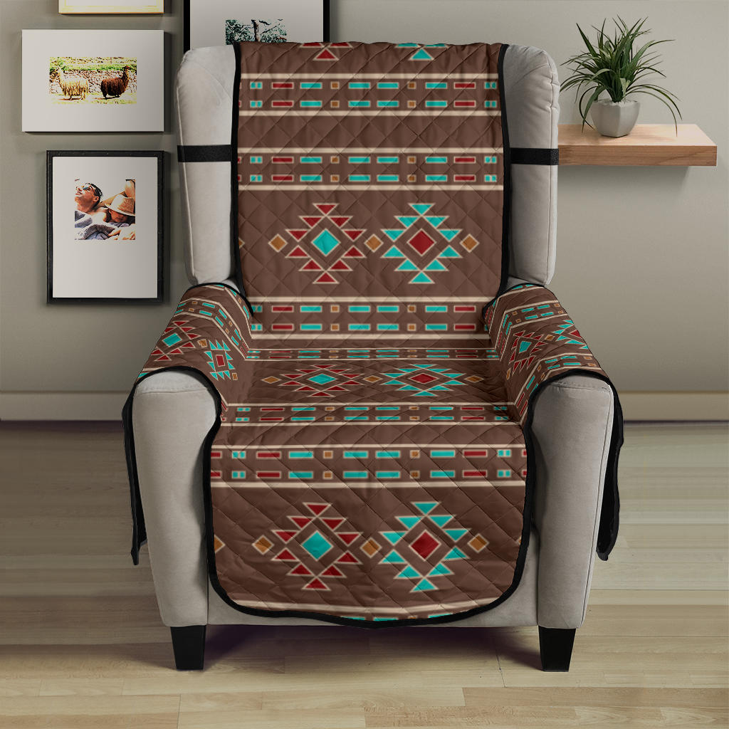 Southwestern Pattern Furniture Slipcovers In Dark Brown