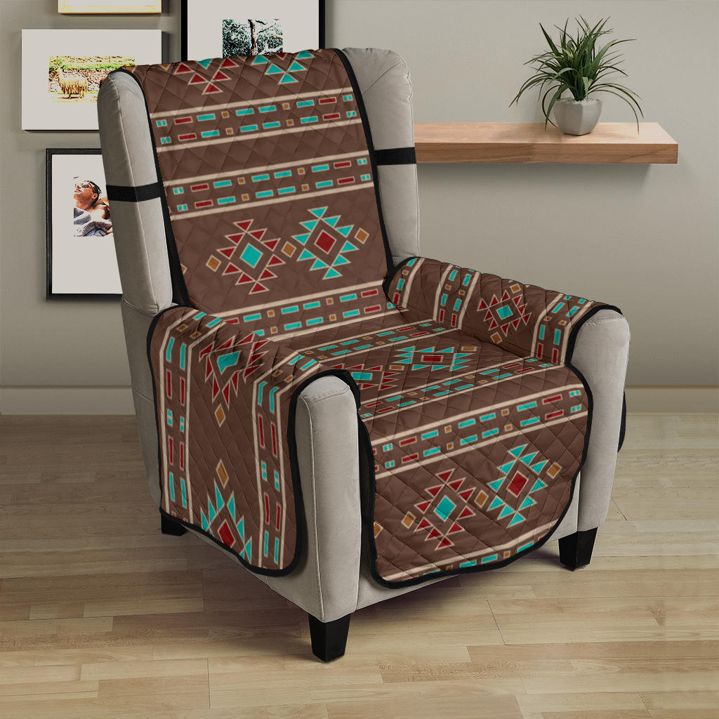 Southwestern Pattern Furniture Slipcovers In Dark Brown