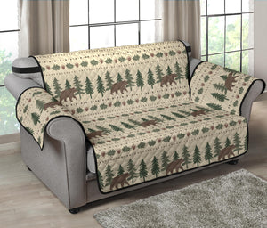 Rustic Tan With Bears, Acorns and Pine Trees Furniture Slipcover Protectors