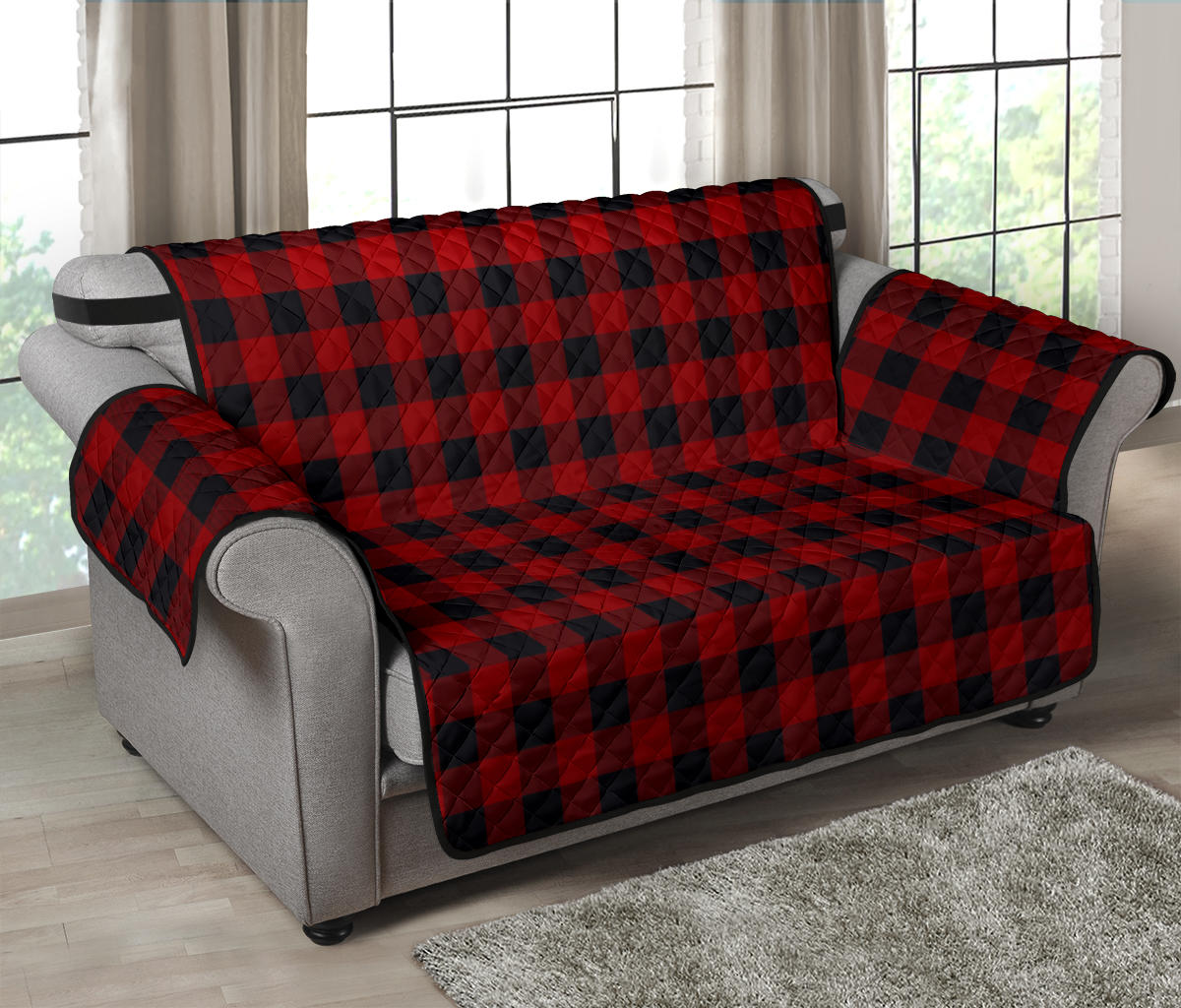 Red and Black Buffalo Plaid Furniture Slipcovers