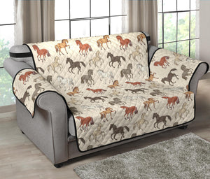 Horse Pattern on Light Cream Furniture Slipcovers