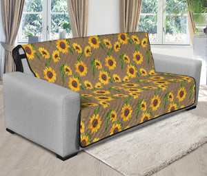 Brown With Sunflower Pattern Furniture Slipcovers - RusticDecorShop