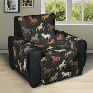 Horse Pattern on Dark Gray Furniture Slipcovers