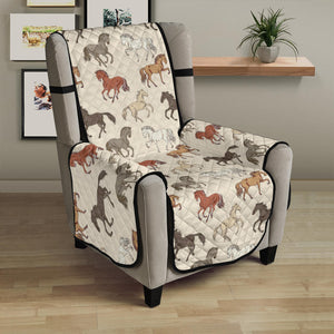 Horse Pattern on Light Cream Furniture Slipcovers