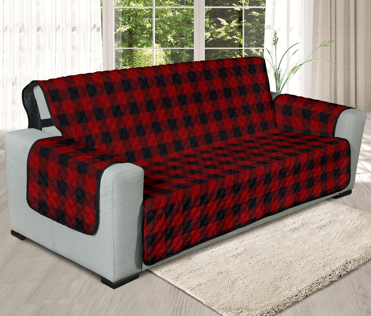 Red and Black Buffalo Plaid Furniture Slipcovers