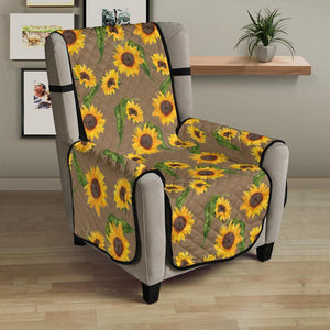 Brown With Sunflower Pattern Furniture Slipcovers - RusticDecorShop