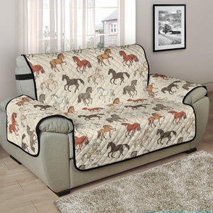 Horse Pattern on Light Cream Furniture Slipcovers