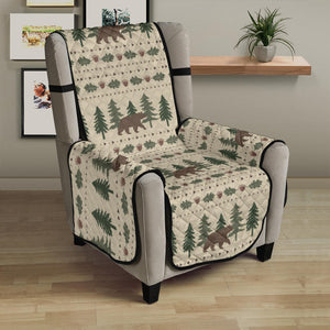 Rustic Tan With Bears, Acorns and Pine Trees Furniture Slipcover Protectors