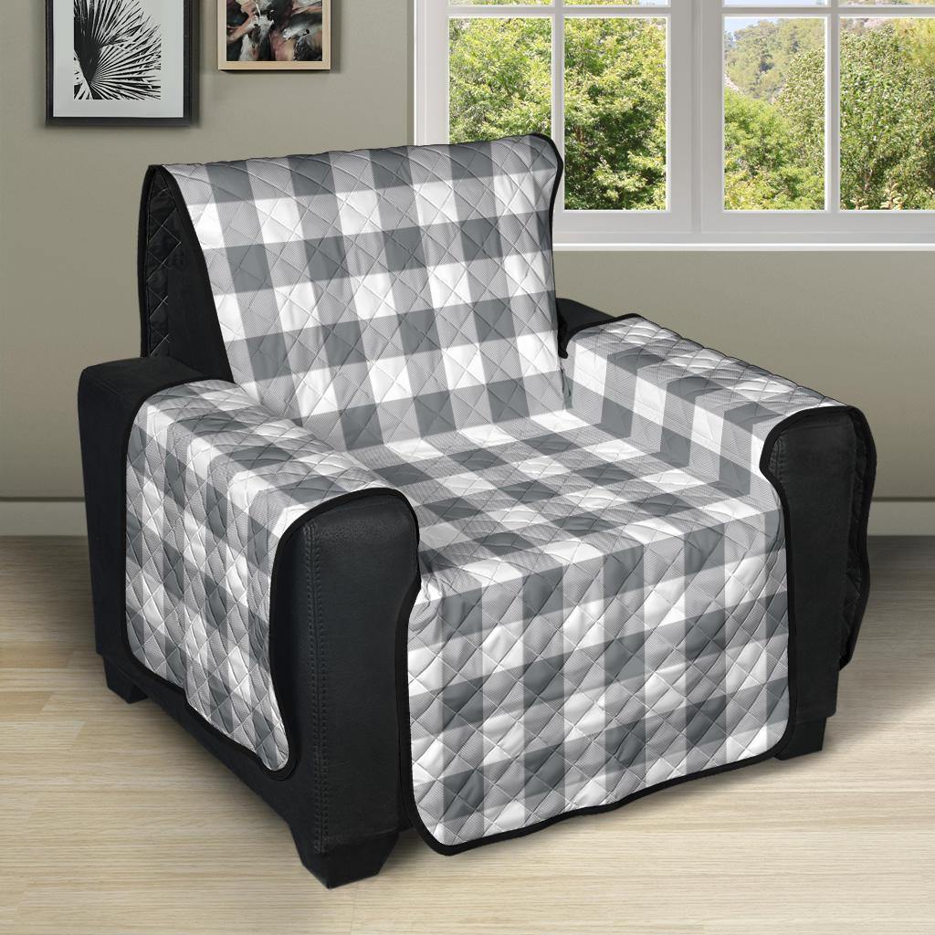 Gray and White Buffalo Plaid Furniture Slipcovers - RusticDecorShop