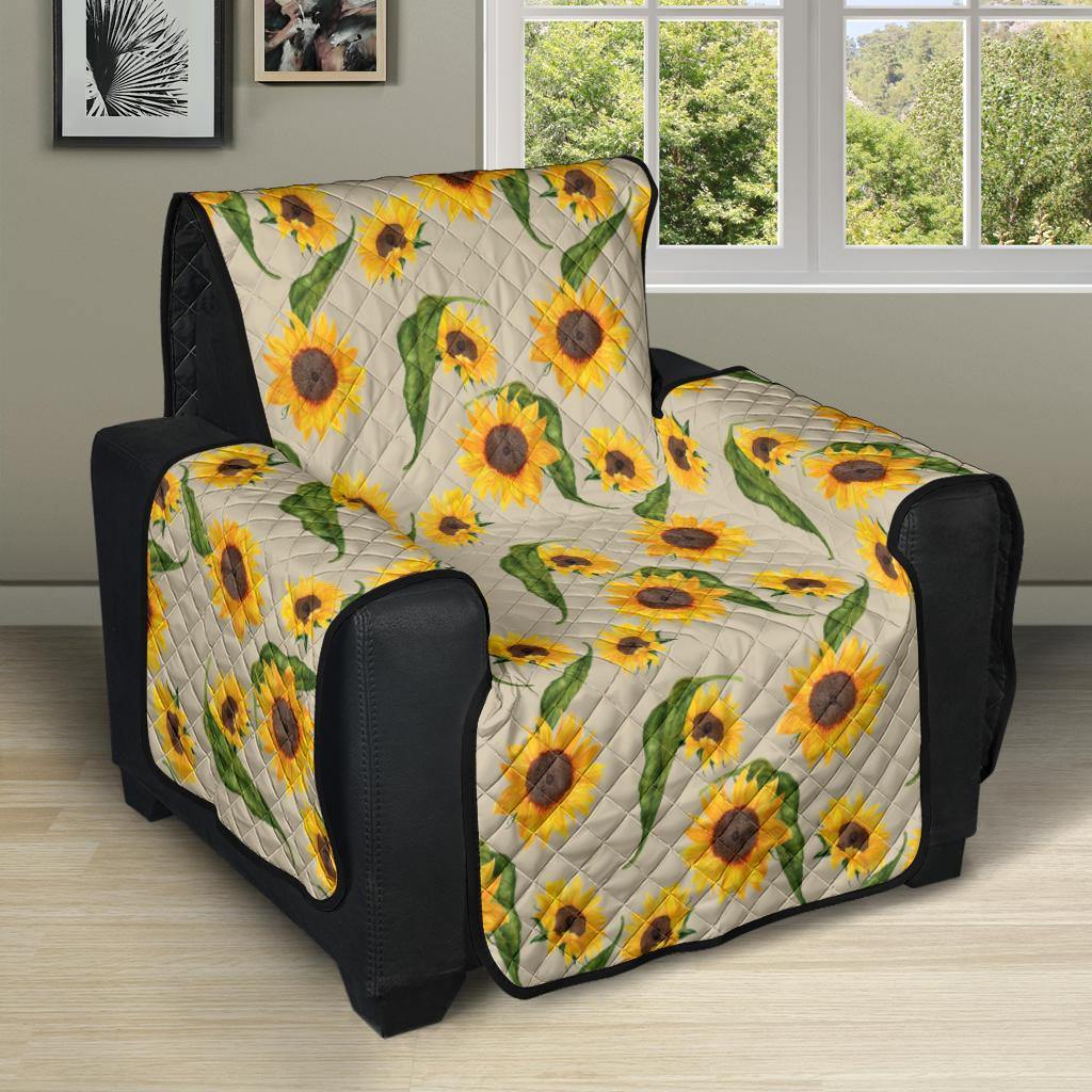 Beige With Rustic Sunflower Pattern Furniture Slipcovers - RusticDecorShop