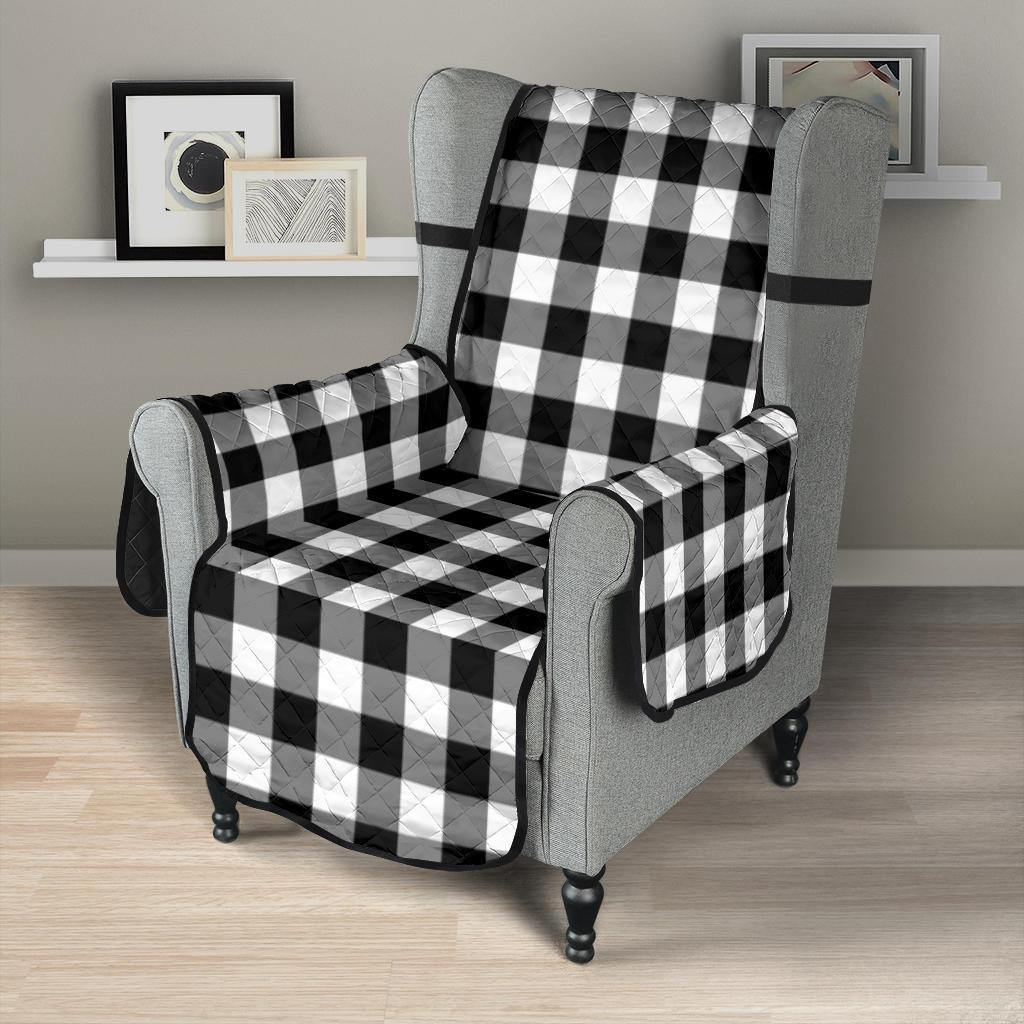 Black and White Buffalo Plaid Furniture Slipcovers - RusticDecorShop