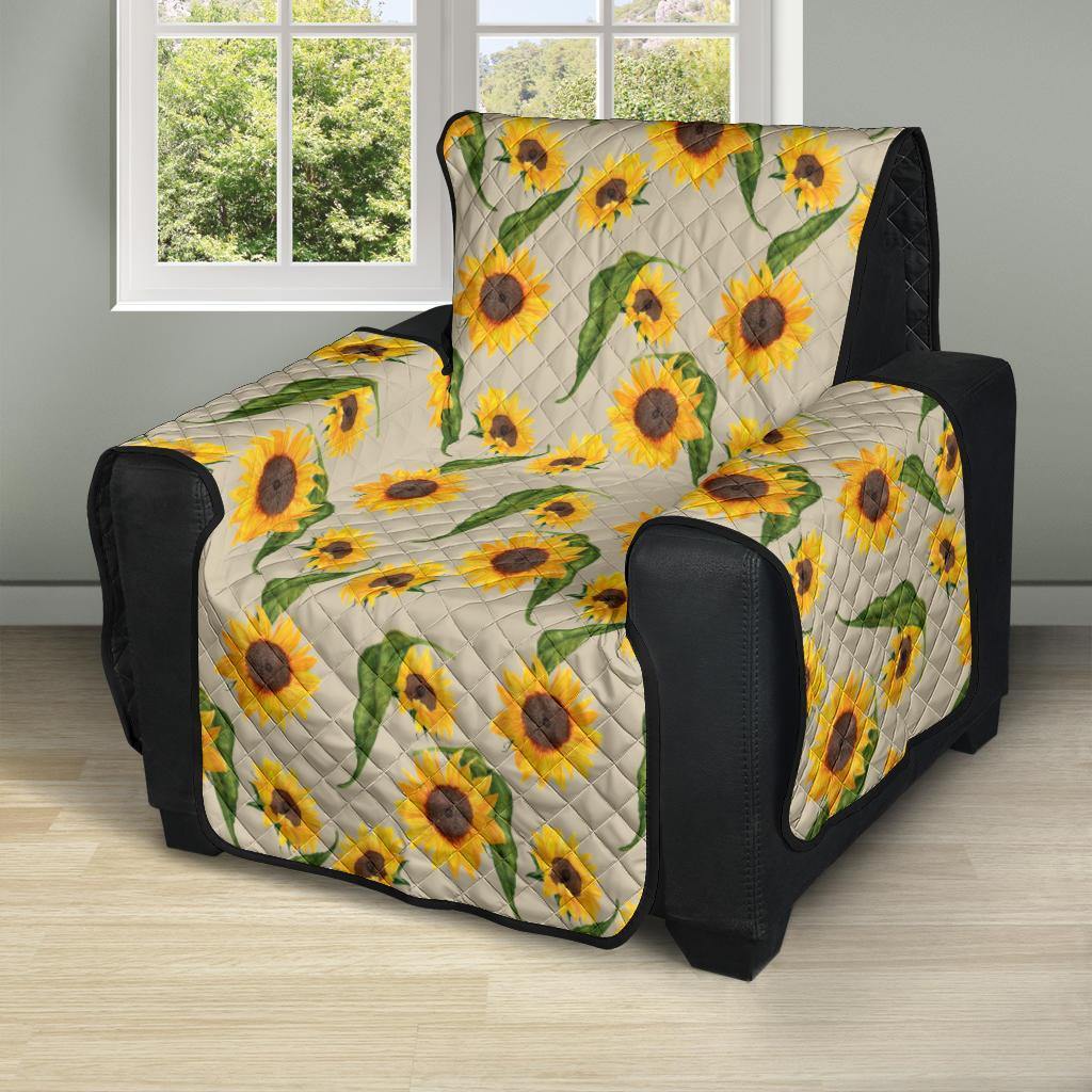 Beige With Rustic Sunflower Pattern Furniture Slipcovers - RusticDecorShop