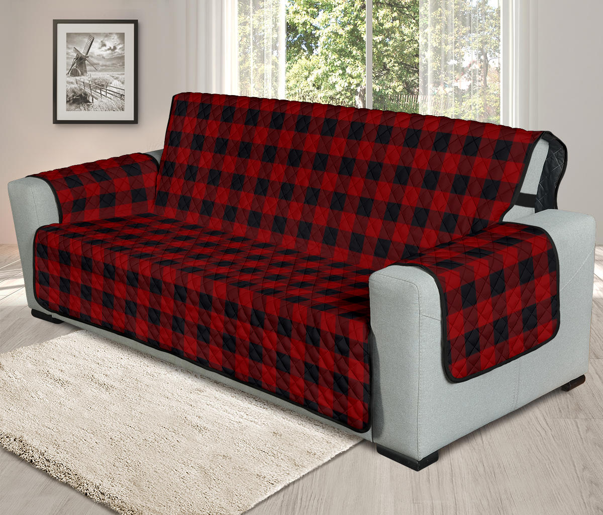 Red and Black Buffalo Plaid Furniture Slipcovers