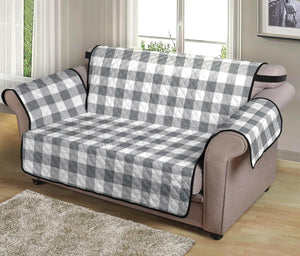 Gray and White Buffalo Plaid Furniture Slipcovers - RusticDecorShop