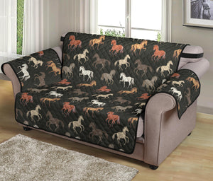 Horse Pattern on Dark Gray Furniture Slipcovers