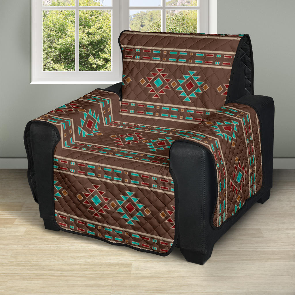 Southwestern Pattern Furniture Slipcovers In Dark Brown