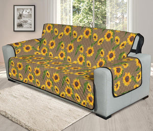 Brown With Sunflower Pattern Furniture Slipcovers - RusticDecorShop