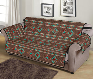 Southwestern Pattern Furniture Slipcovers In Dark Brown