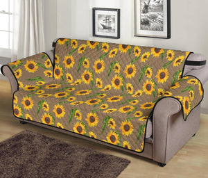 Brown With Sunflower Pattern Furniture Slipcovers - RusticDecorShop