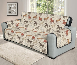 Horse Pattern on Light Cream Furniture Slipcovers