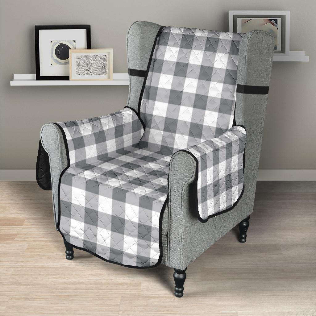 Gray and White Buffalo Plaid Furniture Slipcovers - RusticDecorShop