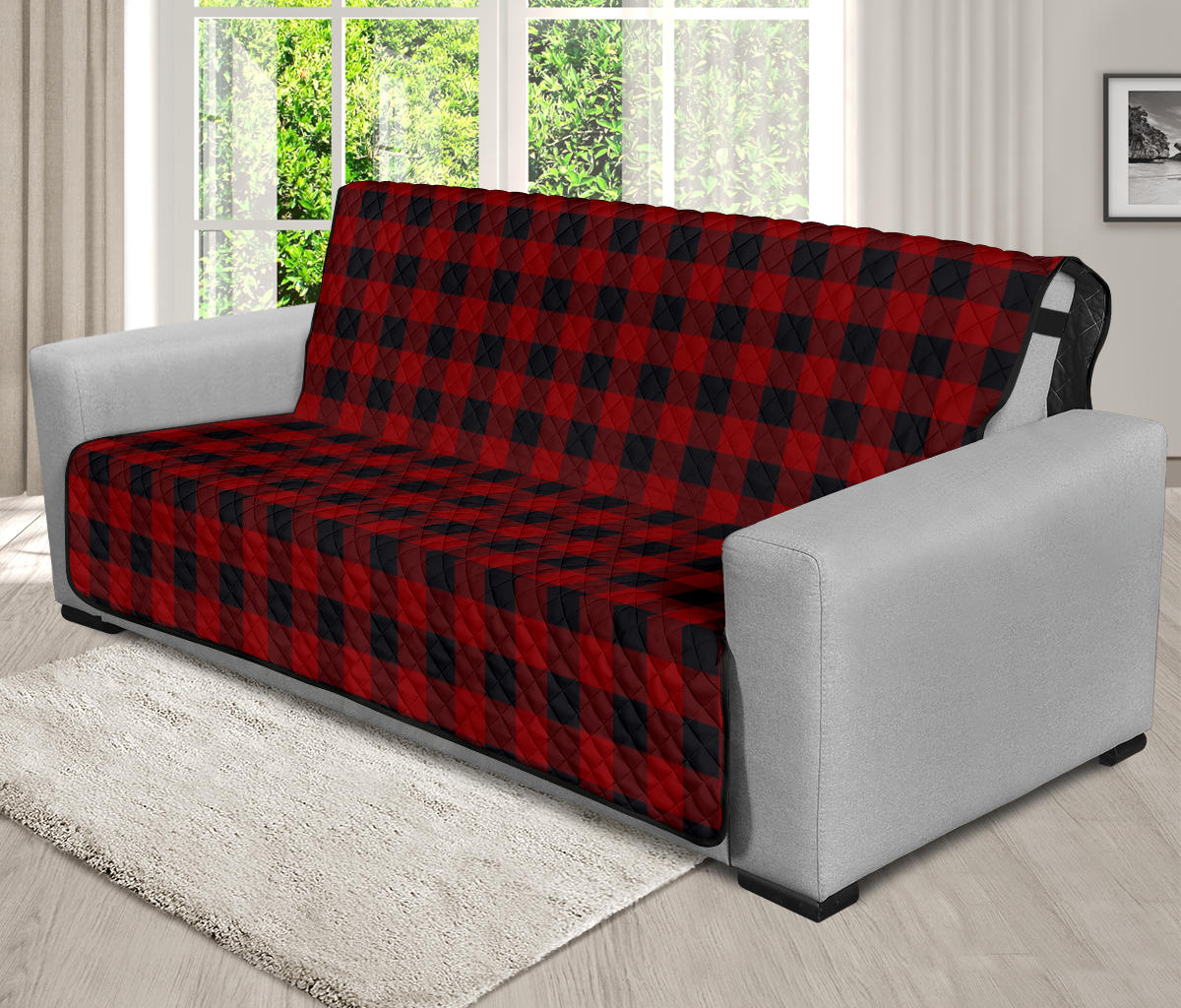 Red and Black Buffalo Plaid Furniture Slipcovers