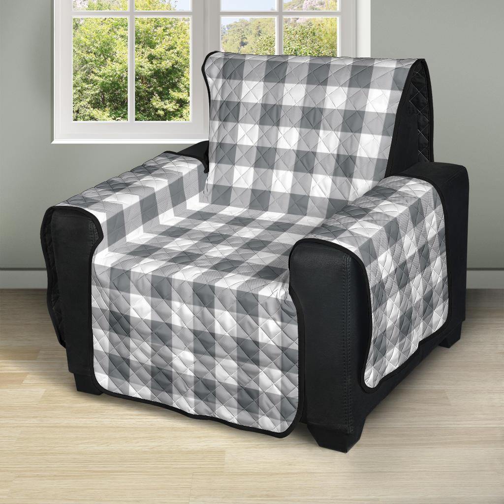 Gray and White Buffalo Plaid Furniture Slipcovers - RusticDecorShop