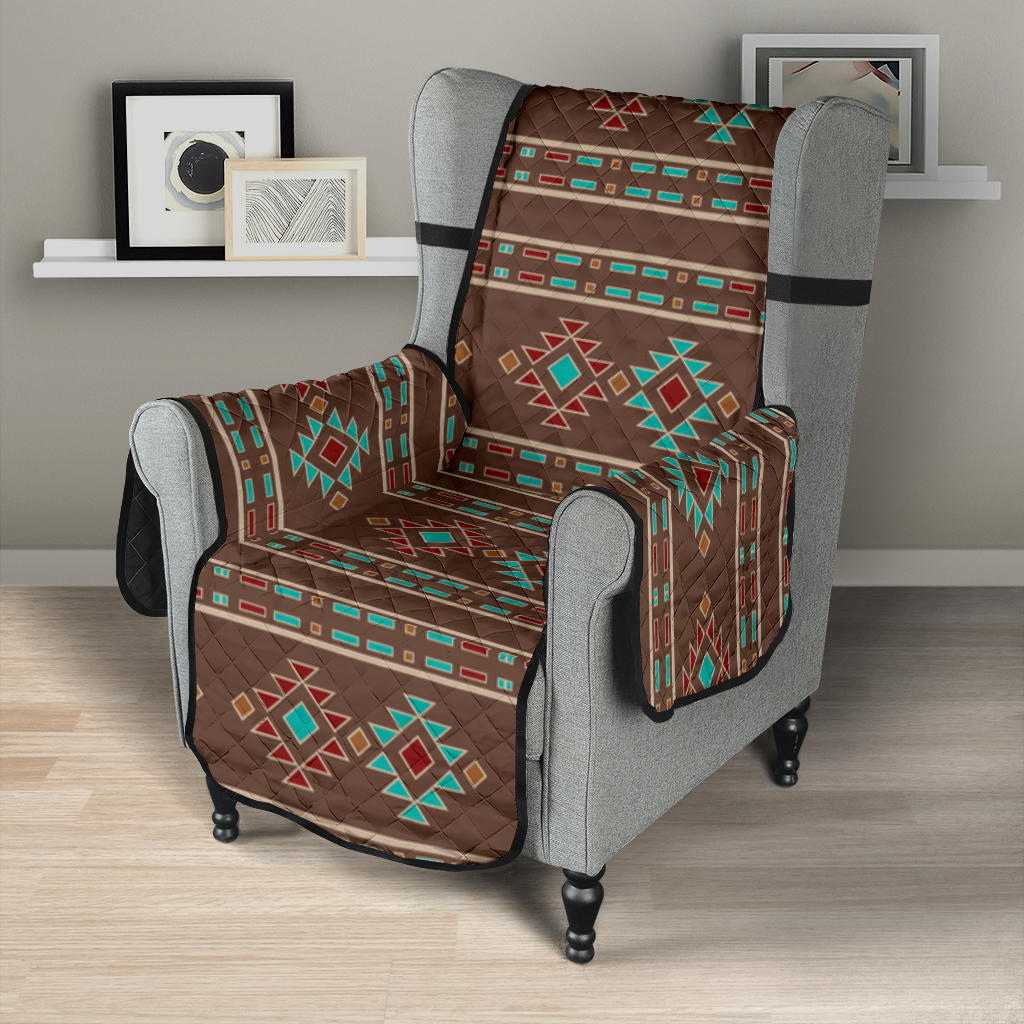 Southwestern Pattern Furniture Slipcovers In Dark Brown